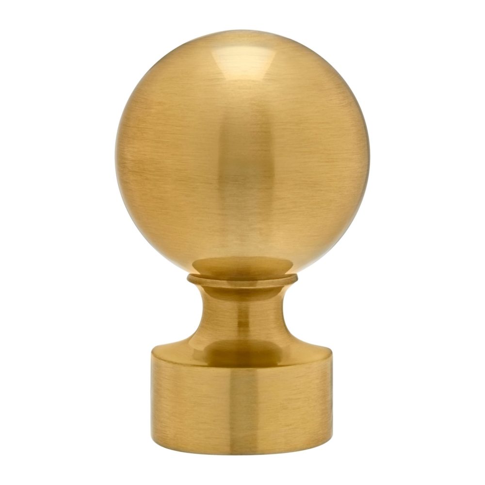 Luxe 1⅜” Satin Brass Ball Finials (pair)